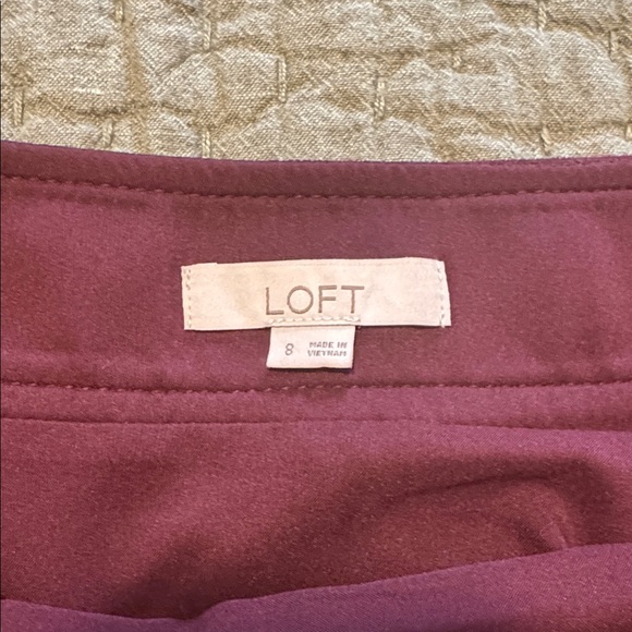 LOFT Burgundy Faux Suede Mini Skirt - Picture 2 of 4